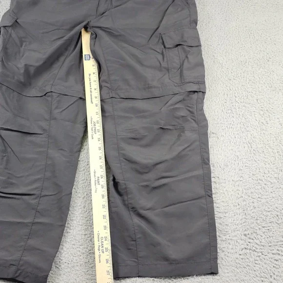 Eddie Bauer Pants Mens XL 30 Gray Convertible Cargo Hiking Zip Off Nylon Belted - Picture 3 of 14